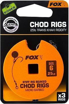 FOX Standard Chod Rigs Barbed Veľkosť 6 25 lb 3 ks