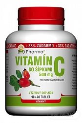 BIO Pharma Vitamín C so šípkami 500 mg 120 tabliet