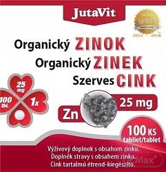 Jutavit Organický Zinok 25 mg tabliety 100 ks