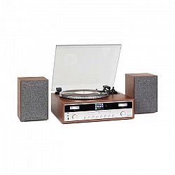 Auna Birmingham, HiFi stereo systém, DAB+/FM, BT funkcia, vinyl, CD, USB, AUX vstup, drevo