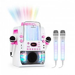 Auna Kara Liquida BT ružová farba + Dazzl mikrofónová sada, karaoke zariadenie, mikrofón, LED osvetlenie