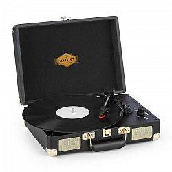 Auna Peggy Sue, gramofón, stereo reproduktor, USB pripojenie, čierna/zlatá