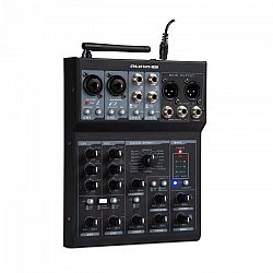 Auna Pro Blackbird, 6-kanálový mixér, mixážny pult , BT, USB, MP3, 2 x XLR mikrofónový vstup, čierny