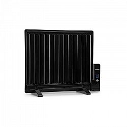 OneConcept Wallander, olejový radiátor, 600 W, termostat, olejové vyhrievanie, plochý dizajn, čierny