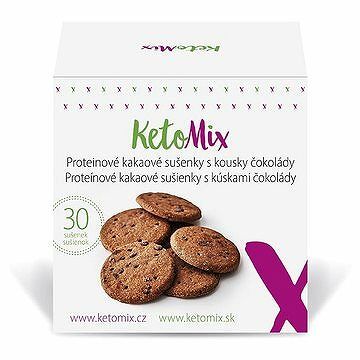 KETOMIX Proteínové kakaové sušienky s kúskami čokolády (30 sušeniek)