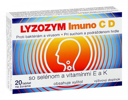 Lyzozym Imuno C D so selénom a vitamínmi E a K 20 žuvacích tabliet